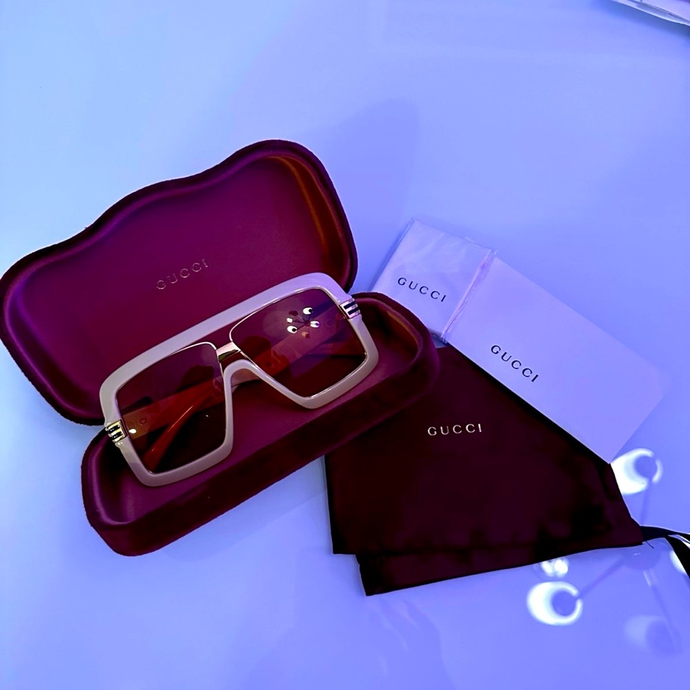 Gucci ivory square sunglasses